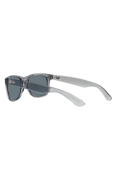 Ray Ban New Wayfarer Classic Polarized Blue Unisex Sunglasses Rb2132 64503r 58 In Transparent Grey