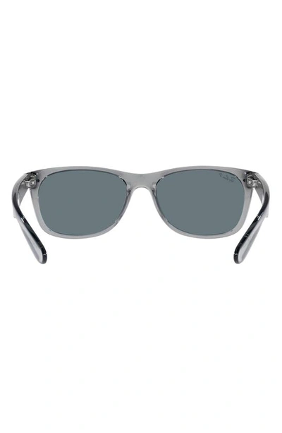 Shop Ray Ban Ray-ban New Wayfarer 55mm Polarized Rectangular Sunglasses In Transparent Grey