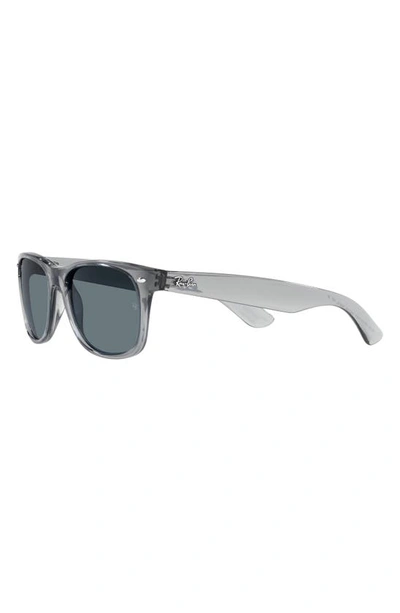 Ray Ban New Wayfarer Classic Polarized Blue Unisex Sunglasses Rb2132 64503r 58 In Transparent Grey