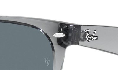 Ray Ban New Wayfarer Classic Polarized Blue Unisex Sunglasses Rb2132 64503r 58 In Transparent Grey
