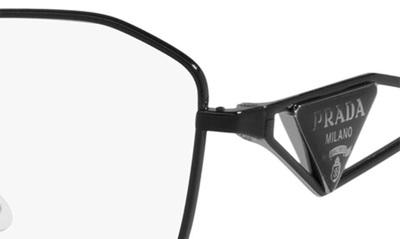 Shop Prada 55mm Round Optical Glasses In Black