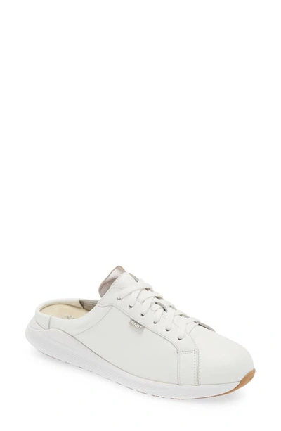 Shop Naot Radon Sneaker Mule In White/ Silver Threads