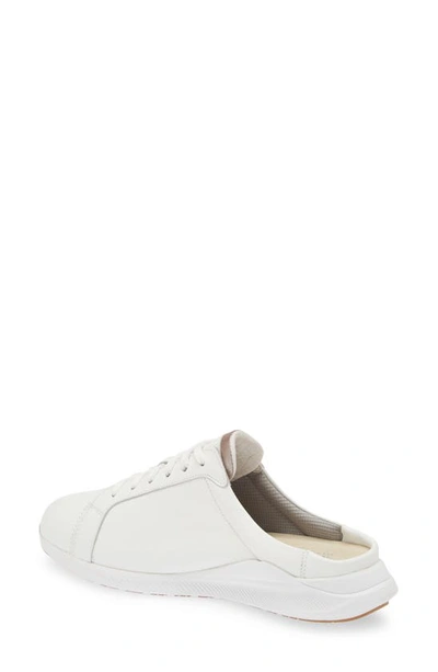 Shop Naot Radon Sneaker Mule In White/ Silver Threads