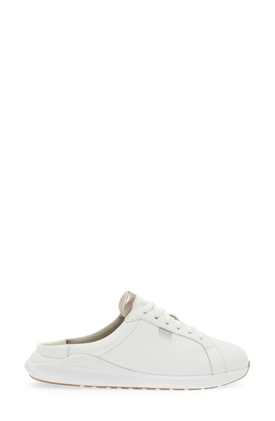 Shop Naot Radon Sneaker Mule In White/ Silver Threads