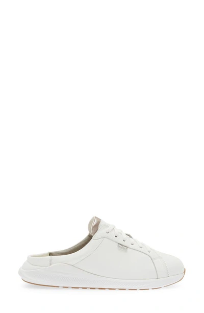 Naot Radon Sneaker Mule In White/ Silver Threads
