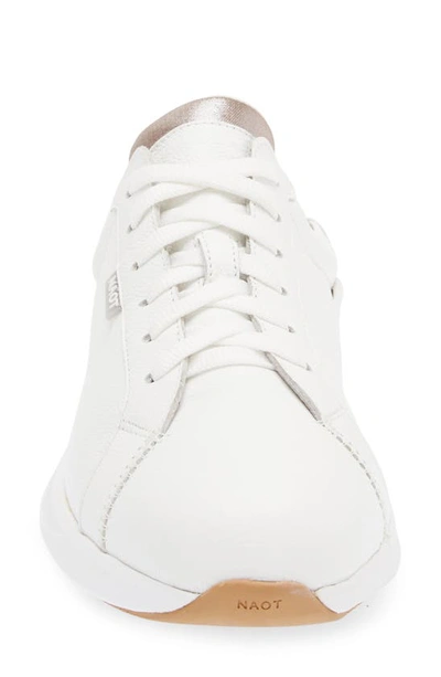 Shop Naot Radon Sneaker Mule In White/ Silver Threads