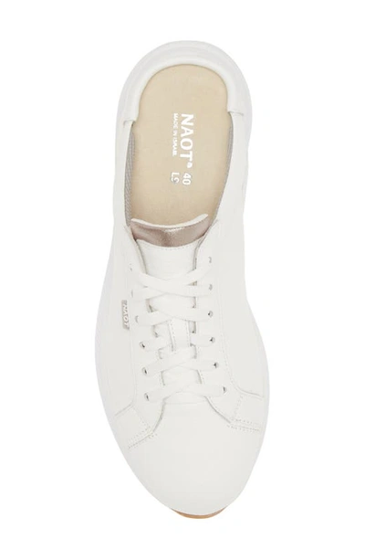 Shop Naot Radon Sneaker Mule In White/ Silver Threads