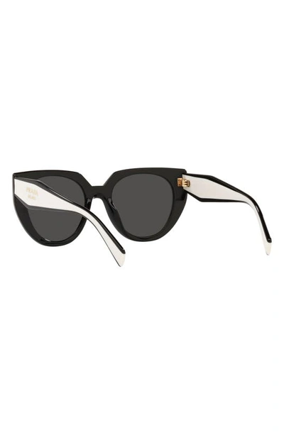 Prada Pr 14ws 09q5s0 52mm Womens Cat-eye Sunglasses In Black