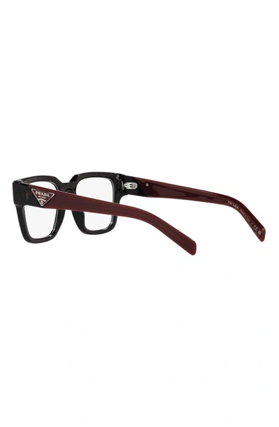Shop Prada 54mm Square Optical Glasses In Black Marble