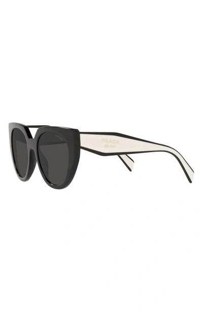 Prada Pr 14ws 09q5s0 52mm Womens Cat-eye Sunglasses In Black