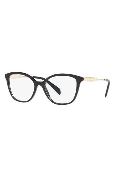 Prada 56mm Butterfly Optical Glasses In Black