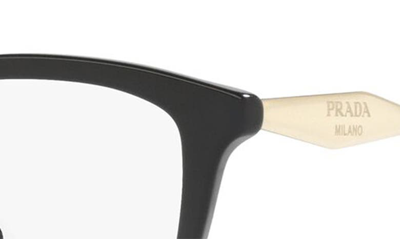 Prada 56mm Butterfly Optical Glasses In Black