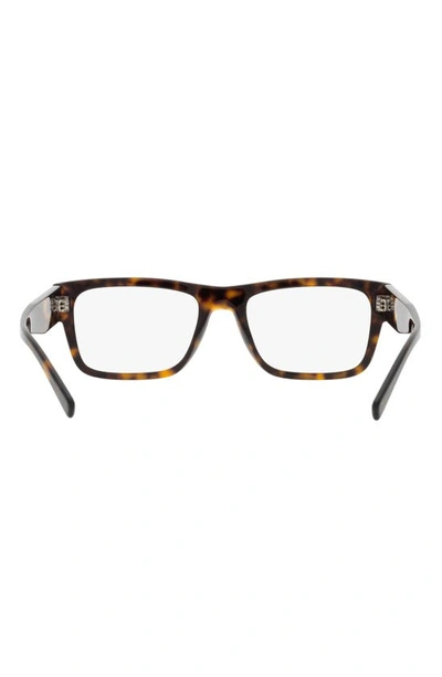 Prada 54mm Rectangular Optical Glasses In Havana