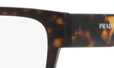 Prada 54mm Rectangular Optical Glasses In Havana