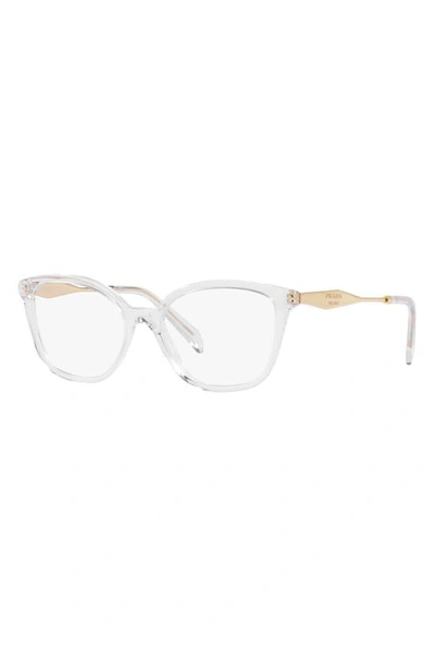 Prada 52mm Butterfly Optical Glasses In Crystal
