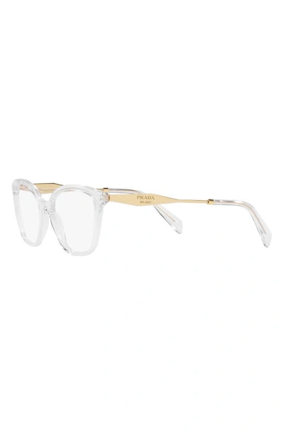 Prada 52mm Butterfly Optical Glasses In Crystal