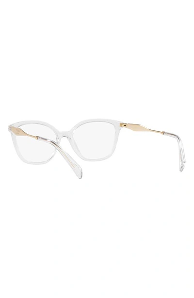 Prada 52mm Butterfly Optical Glasses In Crystal