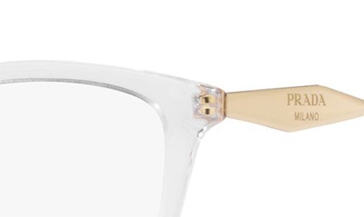 Prada 52mm Butterfly Optical Glasses In Crystal
