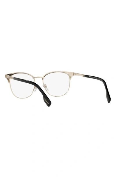 Shop Burberry Sophia 52mm Square Optical Glasses In Light Gold/ Black