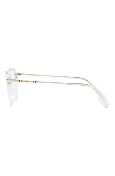 Shop Burberry Alisson 51mm Phantos Optical Glasses In Rose Gold Black