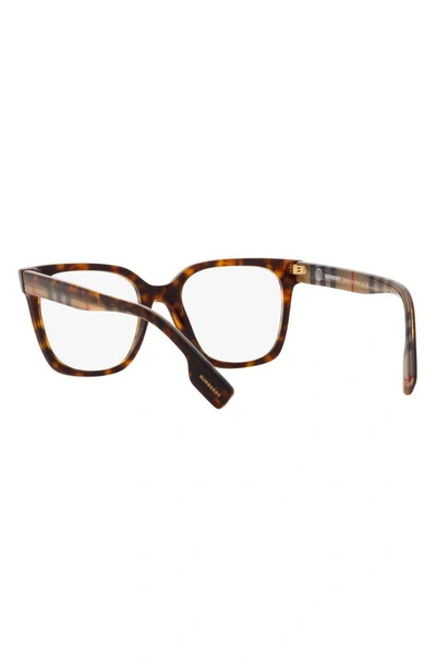 Burberry Evelyn 52mm Square Optical Glasses In Dark Havana