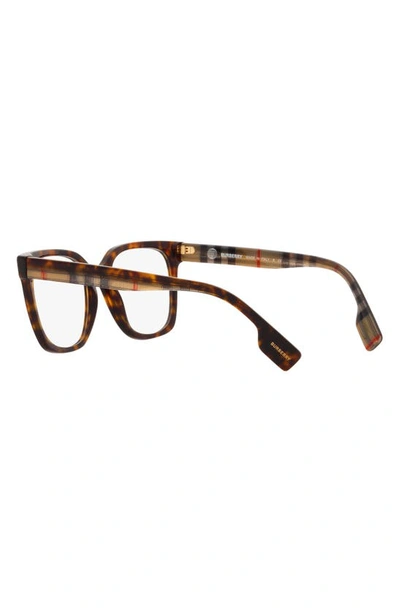 Shop Burberry Evelyn 52mm Square Optical Glasses In Dark Havana