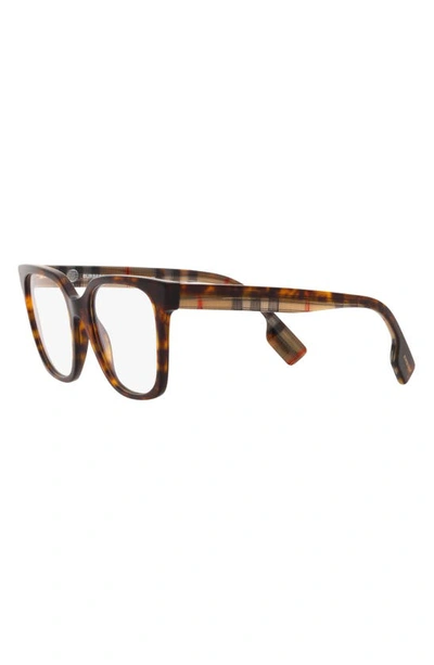 Burberry Evelyn 52mm Square Optical Glasses In Dark Havana
