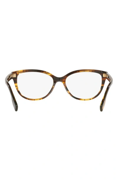 Shop Burberry Esme 52mm Square Optical Glasses In Striped Brown