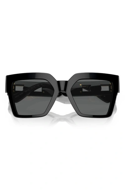 Shop Versace 54mm Rectangular Sunglasses In Black