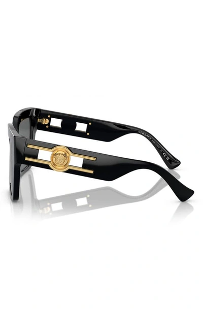 Shop Versace 54mm Rectangular Sunglasses In Black