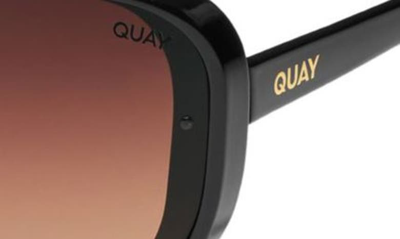 Shop Quay Center Stage 49mm Gradient Shield Sunglasses In Black/ Chocolate Paprika