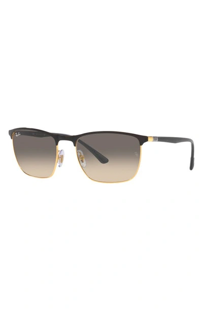 Ray Ban 57mm Gradient Square Sunglasses In Black