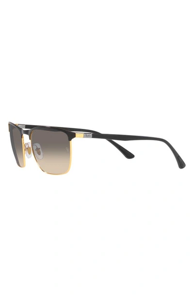 Ray Ban 57mm Gradient Square Sunglasses In Black