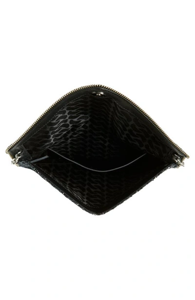 Shop Rebecca Minkoff Leo Glitter Envelope Clutch In Black