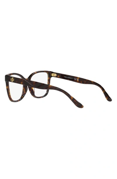 Shop Tory Burch 55mm Oval Optical Glasses In Dark Tort