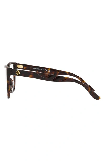 Shop Tory Burch 55mm Oval Optical Glasses In Dark Tort