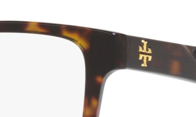 Shop Tory Burch 55mm Oval Optical Glasses In Dark Tort