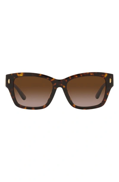 Shop Tory Burch 53mm Gradient Rectangular Sunglasses In Dark Tort