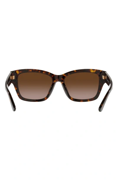 Tory Burch 53mm Gradient Rectangular Sunglasses In Dark Tort