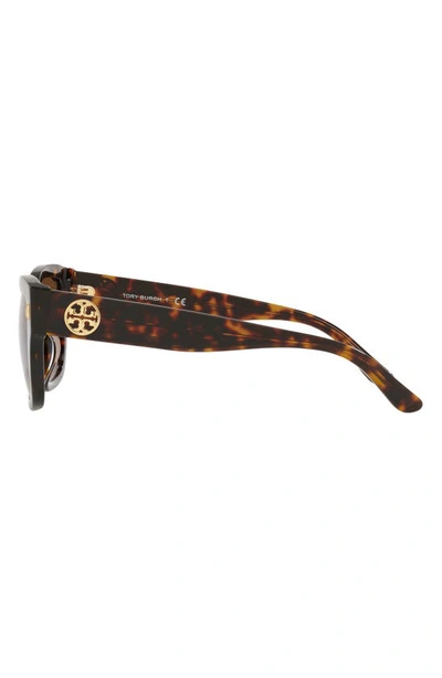 Tory Burch 53mm Gradient Rectangular Sunglasses In Dark Tort