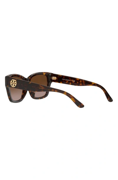 Tory Burch 53mm Gradient Rectangular Sunglasses In Dark Tort
