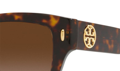 Shop Tory Burch 53mm Gradient Rectangular Sunglasses In Dark Tort