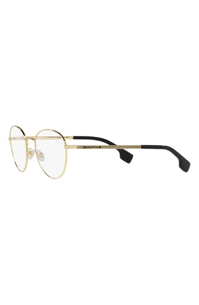 Versace 53mm Round Optical Glasses In Gold