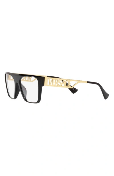 Shop Versace 55mm Recangular Optical Glasses In Black