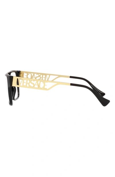 Shop Versace 55mm Recangular Optical Glasses In Black