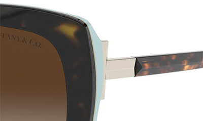 Shop Tiffany & Co 57mm Gradient Square Sunglasses In Blue Havana