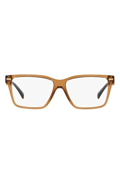 Shop Versace 56mm Rectangular Optical Glasses In Transparent