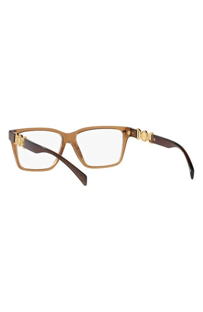 Shop Versace 56mm Rectangular Optical Glasses In Transparent