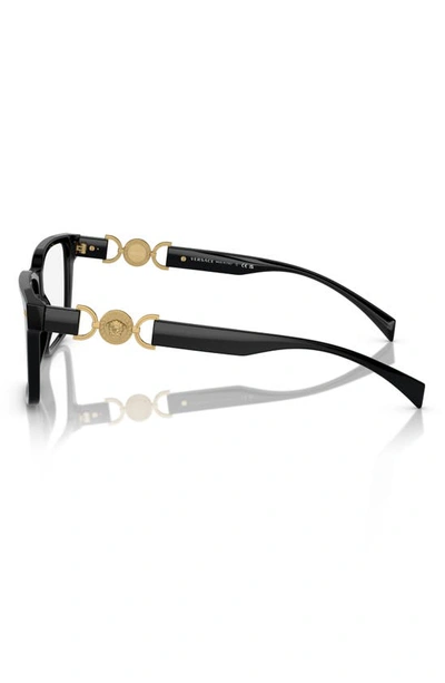 Shop Versace 56mm Rectangular Optical Glasses In Black