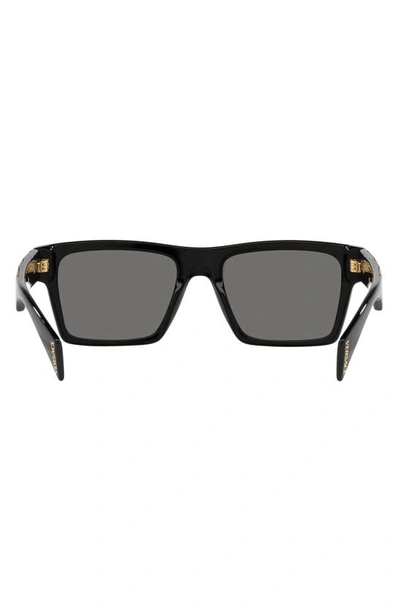 Shop Versace 54mm Polarized Rectangular Sunglasses In Black